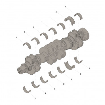 Вкладиші корінні +0,25 (к-т на двигун) Cummins (4955860)
