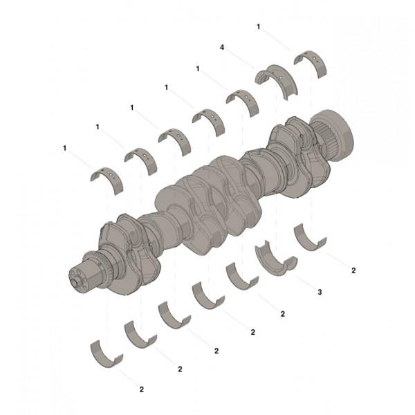 Вкладиші корінні +0,25 (к-т на двигун) Cummins (4955860)